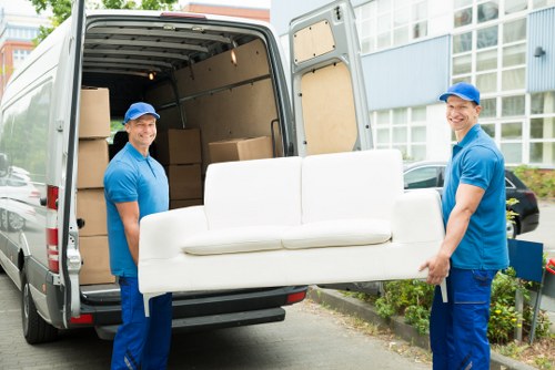 Removal team planning a move in Marylebone street with residential buildings