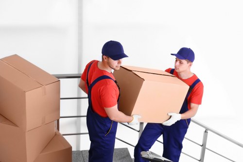 Man and van moving boxes and furniture for a Marylebone job