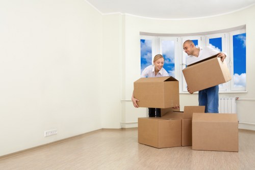 Removal truck loaded for a local house or office move in Marylebone