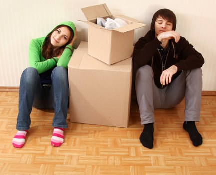 Professional movers handling a flat move in central London