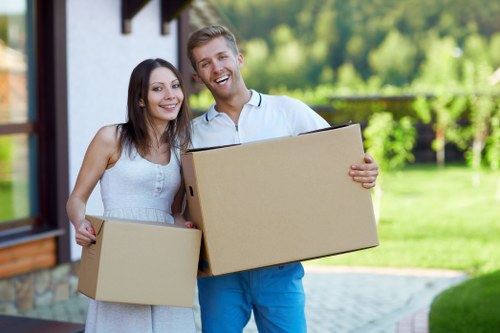 Marylebone office movers preparing equipment and furniture for transport